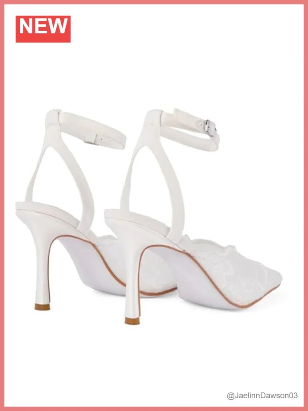 Women's Lace Stiletto Heels with Ankle Strap - Wedding Bride Pumps
